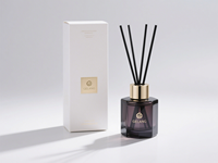 Bouteille de diffuseur de haute qualité 150ML 200ML bouteille de diffuseur en verre carré rond diffuseur noir avec bâton de roseau