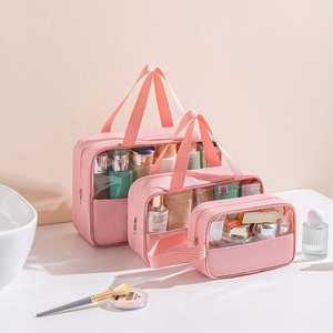 Borsa per Cosmetici in PVC Trasparente Riutilizzabile con Logo Personalizzato, Grande, Media e Piccola Capacità, alla Moda, da Viaggio, con Cerniera, per Ragazze e Donne - Product Image 5