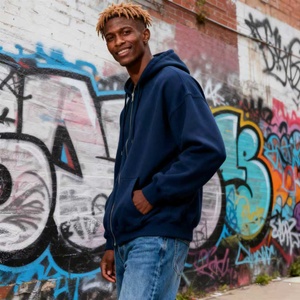 เสื้อฮู้ดแบบรูดซิปมีฮู้ดผ้าฟลีซหนา500 GSM พิมพ์ลายผลิตจาก TKAN359 - Product Image 2