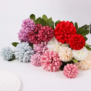 Palla di Crisantemo Artificiale in Seta a 2 Teste, Decorazione per Natale, Laurea, Pasqua, Tavolo da Pranzo e Scrivania - Product Image 2