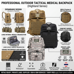 Outdoor Large Waterproof Highland Tactical Medical Backpack,Custom Backpack Tactical Medical EDC Tactical Backpack <b>Bags</b> - Product Image 6