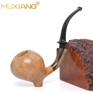 MUXIANG Handmade Big Bent Round <strong>Cutty</strong> Tobacco Pipe 3mm Air Channel Smoking Pipe - Product Image 1