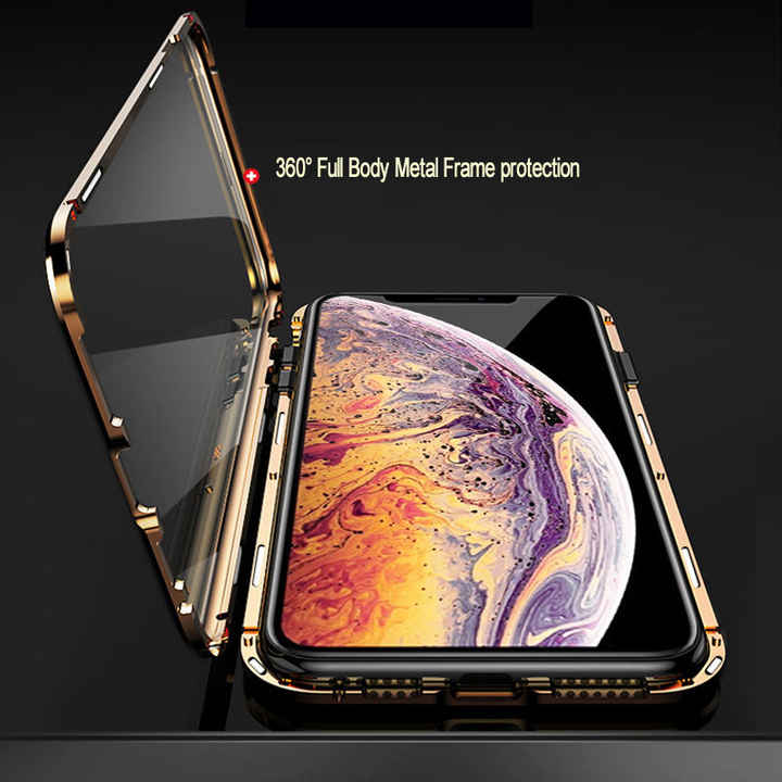 360 Magnetic Phone Case for Samsung S20 Plus Note 10 Pro 8 9 Double Tempered Glass Case for Samsung Galaxy S10 Plus S8 S9 S10E