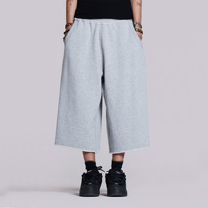 Shorts amples en molleton bouclette de coton épais 400 GSM à ourlet brut <span class=keywords><strong>pour</strong></span> hommes, style streetwear et skate, vente en gros, promotion - Product Image 6