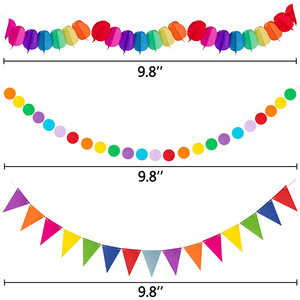 3D Wall Hanging <b>Paper</b> Folding <b>Fan</b> Flowers Birthday Party Backdrop Decoration Set - Product Image 4