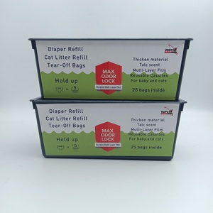 <b>Small</b> Disposable Refill Roll Bag Blue Customizable Thickness Packing LEPE Material Easy <b>Lock</b> Odor Control for Waste Bin Storage - Product Image 2