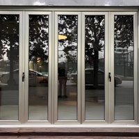 Puerta de Entrada de Aluminio Resistente a Impactos, Puerta Abatible de Aluminio con Vidrio Negro, Puerta de Aluminio con Vidrio Personalizada