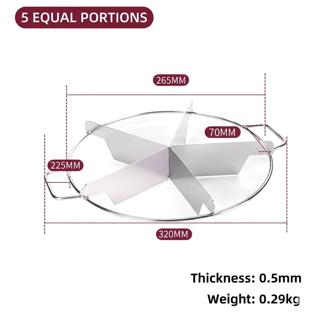 Taglia la torta in 5 porzioni uguali