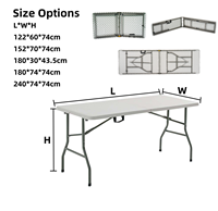 Table pliante légère et portable en HDPE, tabouret de conférence, table de repas extérieure, design moderne, blanc, pour la maison, l'hôtel et le parc