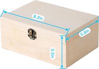 Caja de Álamo Natural Súper Gruesa con Cierre de Seguridad
