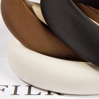 Headband Retro Prancis, Bahan Satin Berkualitas Tinggi, Elegan, Warna Solid, untuk Wanita, Aksesoris Rambut untuk Makeup