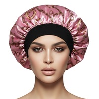 Bonnet turban personnalisé pour femmes, en satin de soie, avec bande élastique, imprimé léopard et fleurs, pour femmes et enfants