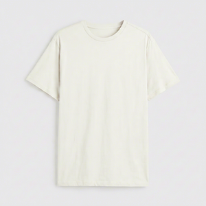Men's Plain <b>White</b> Crew Neck Jersey Silk Screen Printed T-Shirt Short Sleeve Cotton <b>Tee</b> Casual Regular Fit Summer Wear - Product Image 1