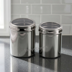 Stainless Steel Spice <b>Canister</b> <b>Set</b> Cylinder Shape Airtight Lid Kitchen Storage Container - Product Image 3