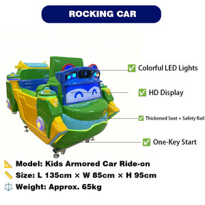 Manège d'arcade pour enfants sur le thème de la vaissele spatiale, avec éclairage LED, à monnayeur, jeu d'amusement pour aire de jeux intérieure, en métal - Product Image 2