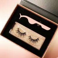 Vente en gros de cils 3D en vison semi-faits à la main avec bande en coton, emballage OEM en boîte rose pour cils, longueur 15 mm, cheveux synthétiques en papier, personnalisables