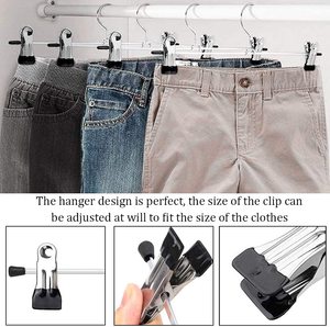 Cintres pour pantalons en métal avec clips <span class=keywords><strong>Cintre</strong></span> pour pantalons en métal antidérapant Cintres pour shorts <span class=keywords><strong>à</strong></span> faible encombrement - Product Image 6