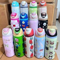 Logo Kustom 24oz 32oz Tumbler Stainless Steel Dinding Ganda Anti Bocor Botol Air Olahraga Vakum dengan Sedotan untuk LA