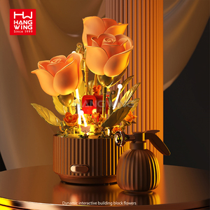 Nuevo 2025 Kiss Bloques de Construcción de Plástico DIY 3D Pop-up RC de Ensamblaje Manual con Iluminación Dinámica, Diseño de Jardín Floreciente y Flor Eterna - Product Image 5