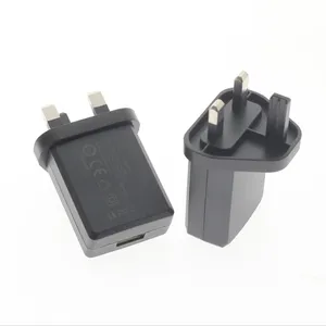 厂家直销交流至DC 5V 1A 5w和5V 2A 10W USB旅行充电器便携式墙壁适配器英国插头黑白适用于iphone x