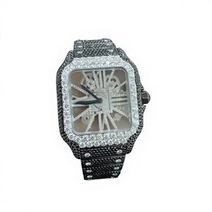 VVS Stainless Steel Square Dial Analog Quartz Movement 5mm Thickness Glass <b>Crystal</b> Luxury Watch with Auto Date <b>for</b> Men - Product Image 1