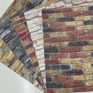 Papel de parede 3D adesivo de tijolo de espuma PE texturizado geométrico à prova de umidade, papel autoadesivo impermeável, tapeçaria, adesivos de parede