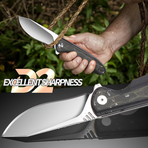 Cuchillo <span class=keywords><strong>de</strong></span> Bolsillo <span class=keywords><strong>Plegable</strong></span> OEM EDC G10 para Supervivencia al Aire Libre, Acero Inoxidable D2, para Camping, Táctico, Bricolaje - Product Image 3