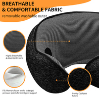 Haute qualité améliore la confidentialité pour les voyages en plein air Les oreillers en mousse à mémoire de forme naturelle fournissent un soutien pour le cou et les épaules Noir