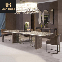 Fabricant de chaises de salle à manger élégantes de luxe en acier inoxydable en cuir microfibre sur mesure