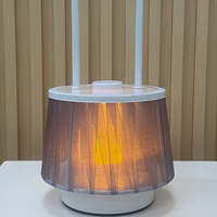 Lampe de table à abat-jour en tissu de style américain MSBN, lampe de chevet LED rechargeable, lumière de nuit à température de couleur réglable