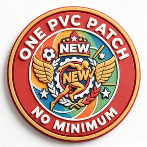 One PVC Patch 3D Embossed Circle Custom Stick-On Patch for Gifts - Product Image 2