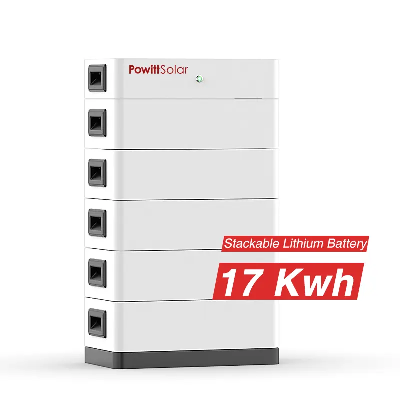 Powitt 고전압 배터리 시스템 리튬 17Kwh 20Kwh 48v lifepo4 배터리 쌓을 수있는 배터리 홈 에너지 시스템