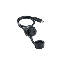 Adaptador Redondo de Nylon Tipo-C Impermeable IP67 Lshitech, Conector de Cable Macho/Hembra de 3A, 0.3-1m, Montaje en Panel USB-C
