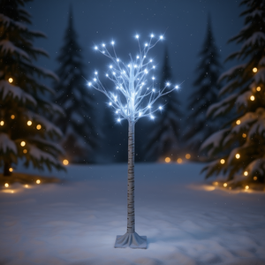 Árbol de Navidad de Salgueiro Blanco Frío de 1.5 m con 156 Luces LED para Interiores y Exteriores, Luces Festivas para Días Festivos - Product Image 2