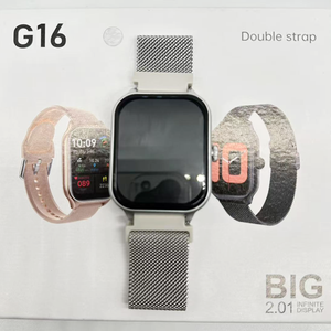 Nuovo <span class=keywords><strong>Smartwatch</strong></span> G16 <span class=keywords><strong>con</strong></span> Doppio <span class=keywords><strong>Cinturino</strong></span> <span class=keywords><strong>in</strong></span> <span class=keywords><strong>Acciaio</strong></span> Inossidabile, Montre Connectée, Reloj <span class=keywords><strong>Smartwatch</strong></span> - Product Image 2