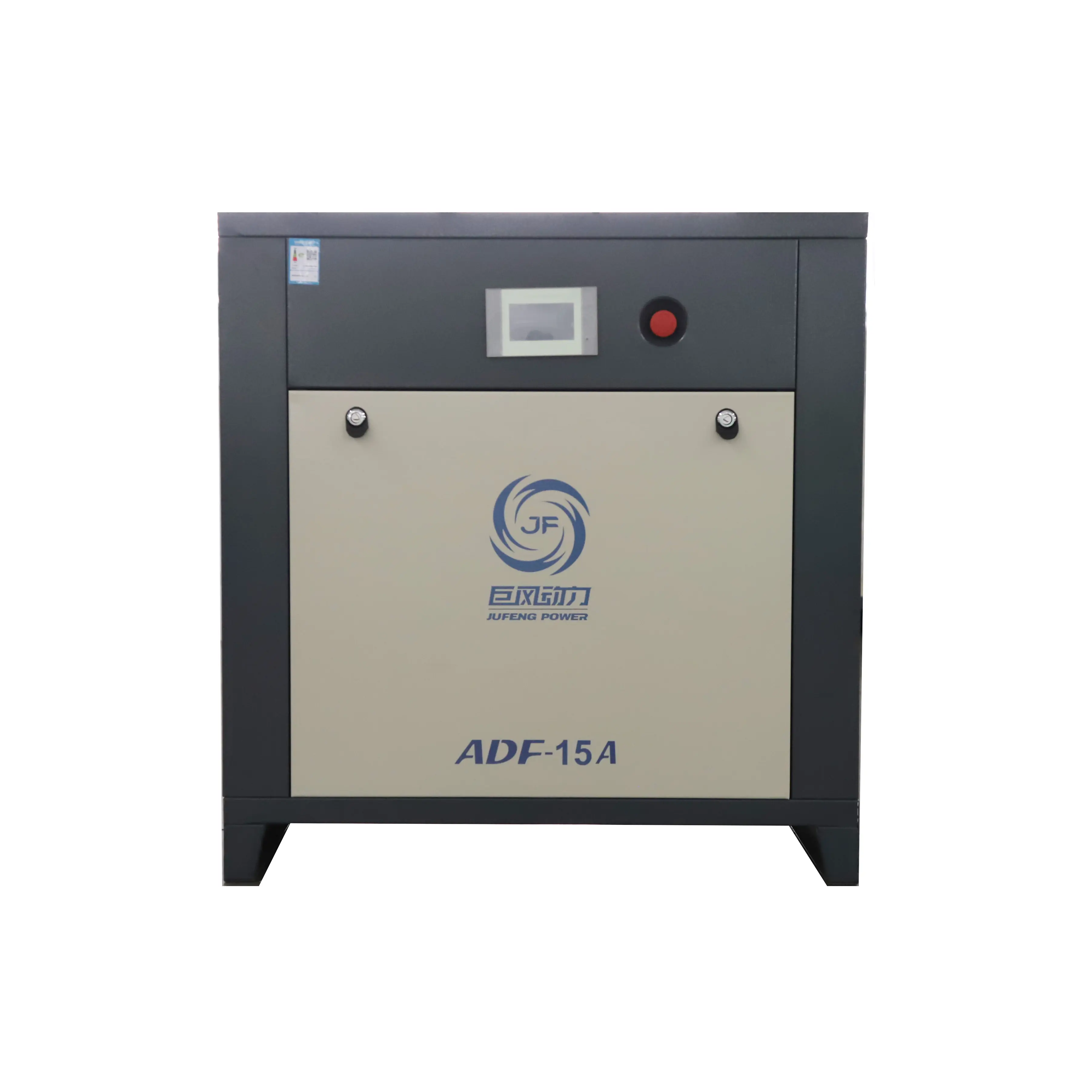 Merek Jufeng 11kw 15hp Magnet permanen Vsd sekrup kompresor udara