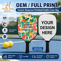 Housse de raquette personnalisée pour clubs de pickleball, manchon en néoprène entièrement imprimé avec logo et rembourrage protecteur, avec support d'échantillon