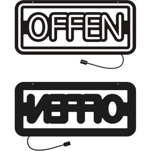 German OFFEN Neon <b>LED</b> shop window open decoration light USB powered ambient light street indicator light luminous <b>letters</b> 5V - Product Image 3