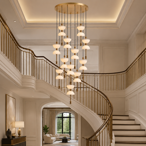 Lustre suspendu élégant en métal et céramique sur mesure pour hall d'hôtel, villa, escalier - Prix usine de gros - Product Image 2