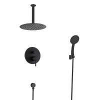 In Wall Wars cUPC Upc noir mat mur montage Rian douche baignoire bain robinets mitigeur ensemble Douche