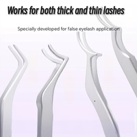 Pince à épiler professionnelle 2-en-1 en acier inoxydable 430, conçue pour la pose de cils, formes variées, haute précision, outils pour extensions de cils