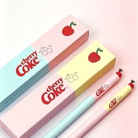 Pulpen Gel Kreatif Cherry Coke 0.5mm Ujung Peluru Tinta Hitam Cepat Kering Dua Warna untuk Hadiah, Pelajar, Belajar, dan Eceran