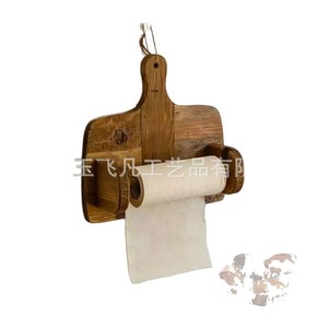 Solid Wood Wall Mounted Towel Rack With <b>Shelf</b> For Kitchen Bathroom Organizer Brown Multipurpose - Product Image 5