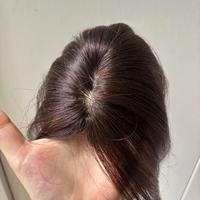 Couverture de Topper de frange d'air française de simulation de préface naturelle pour femmes pour la réparation de cheveux chauves avec un Topper de cheveux humains réaliste
