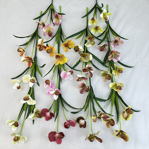 QYYM-502 3 teste orchidea europea durevole fiore artificiale decorazione di nozze di alta qualità lancio di nuovi prodotti - Product Image 5