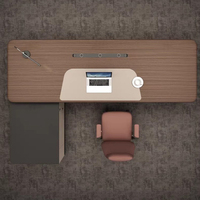 Escritorio y Silla Modulares de Madera Modernos con Estantería para Oficina en Casa o Uso Comercial
