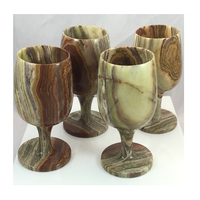 Verres à vin modernes en marbre brun et vert de qualité supérieure, durables, 10,5 oz. Ensemble de plus de 10 pièces