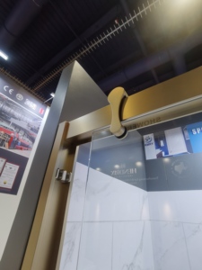 Factory Direct Golden Sliding Shower <strong>Door</strong> for Hotels Frameless <strong>Bath</strong> Shower <strong>Door</strong> Panel with Tempered Glass Screen Gold Finish - Product Image 2
