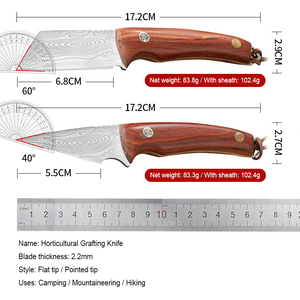 Couteau de greffage forgé en acier rapide 5CR15 pour le travail du <span class=keywords><strong>bois</strong></span>, la coupe de fleurs et d'arbres, et la greffage de bourgeons d'arbres - Product Image 5