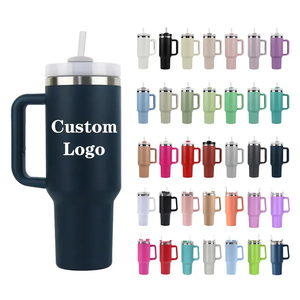 OEM/ODM Custom Logo 40 Oz H2.0 30oz 40oz Stainless Steel Vacuum Insulated Outdoor Tumbler Cup Mug With Handle and Straw - Product Image 1